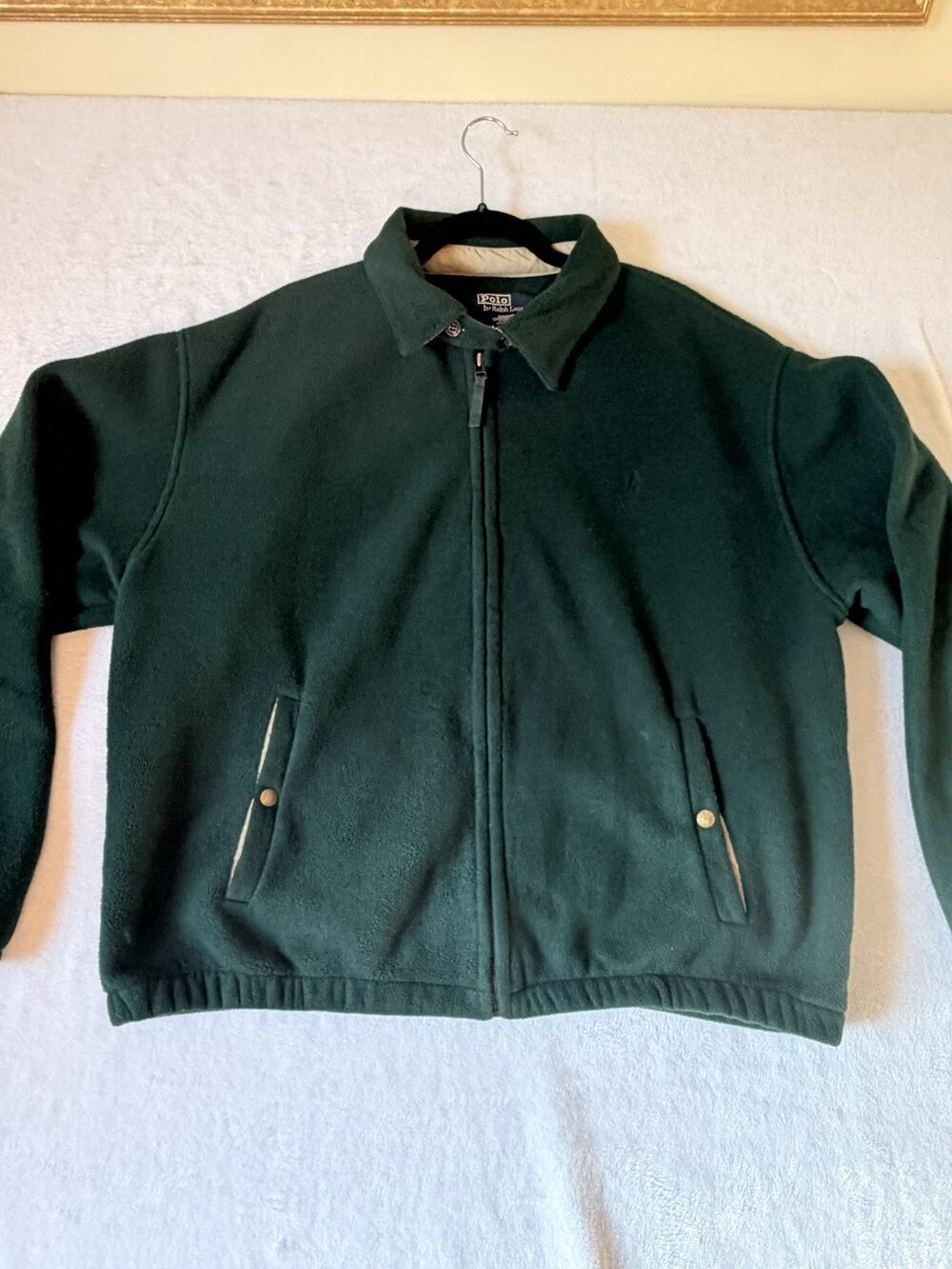 90s Polo Ralph Lauren Fleece Swing Top Jacket Men’s XL Dark Green Vintage F/S